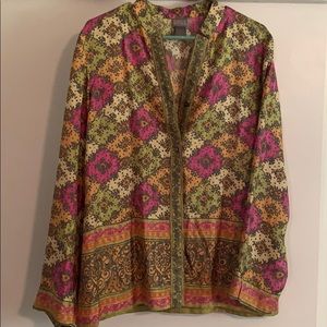 100% Silk button up top
